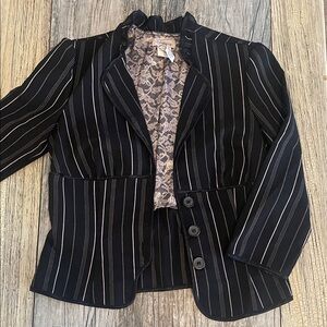Speechless Black Pinstripe Tailored Blazer Jacket